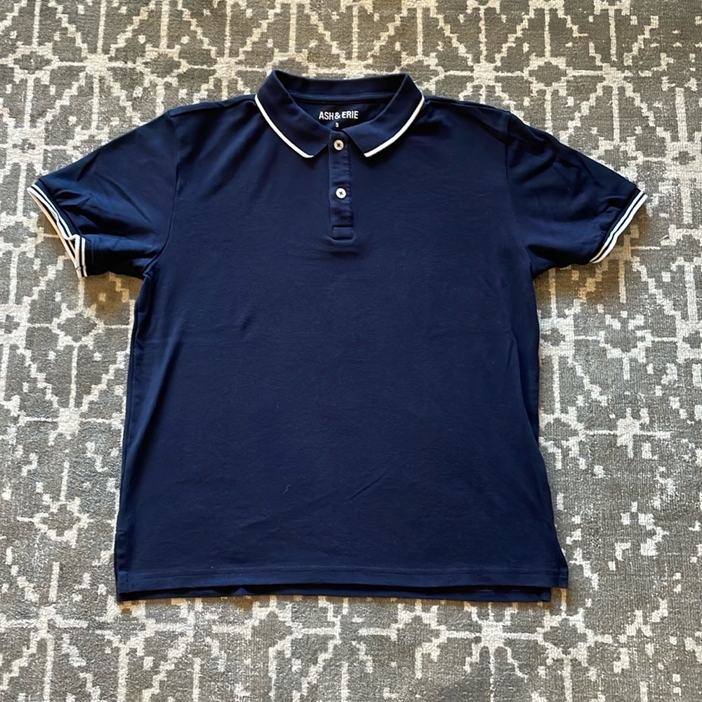 Ash & Erie Tipped Polo Shirt, Size S